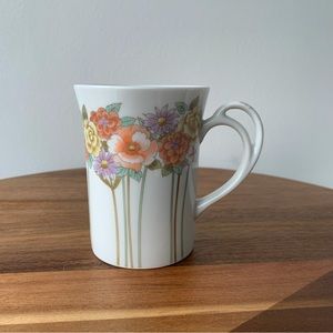 Vintage Porcelain Floral Japanese Coffee Cups